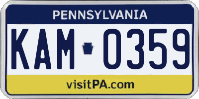 PA license plate KAM0359
