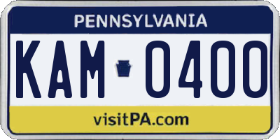 PA license plate KAM0400