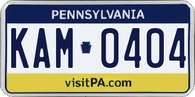 PA license plate KAM0404