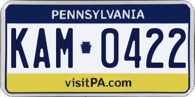 PA license plate KAM0422