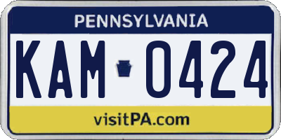 PA license plate KAM0424