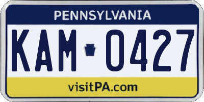 PA license plate KAM0427
