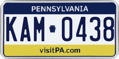 PA license plate KAM0438