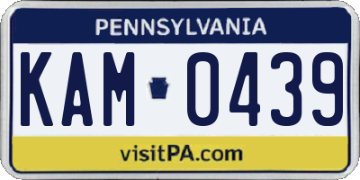 PA license plate KAM0439