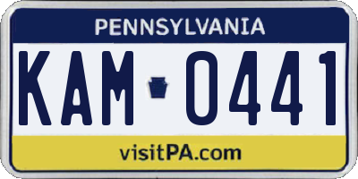 PA license plate KAM0441