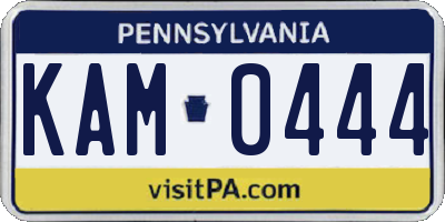 PA license plate KAM0444