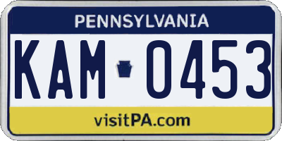 PA license plate KAM0453