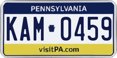 PA license plate KAM0459