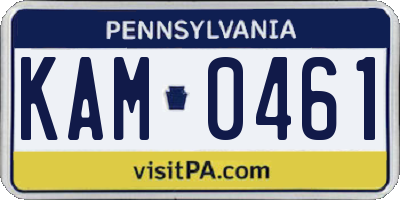 PA license plate KAM0461
