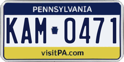 PA license plate KAM0471
