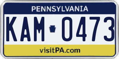 PA license plate KAM0473