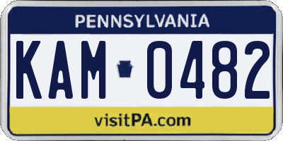 PA license plate KAM0482