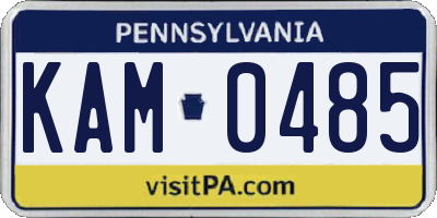 PA license plate KAM0485