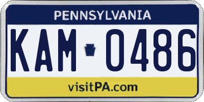 PA license plate KAM0486