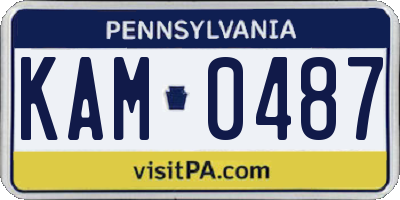 PA license plate KAM0487