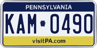 PA license plate KAM0490