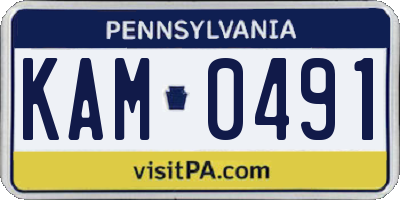 PA license plate KAM0491