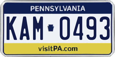 PA license plate KAM0493