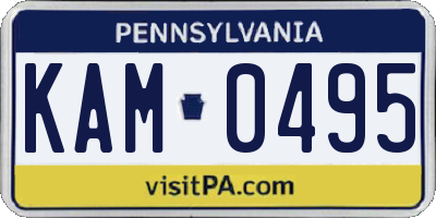 PA license plate KAM0495
