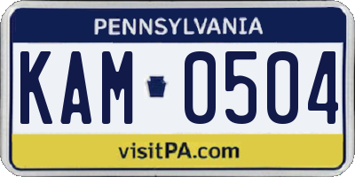 PA license plate KAM0504