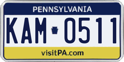 PA license plate KAM0511