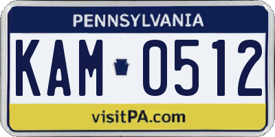 PA license plate KAM0512