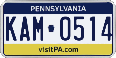 PA license plate KAM0514