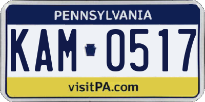 PA license plate KAM0517
