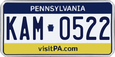 PA license plate KAM0522