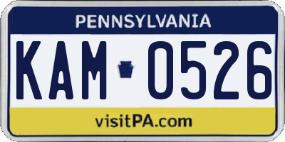 PA license plate KAM0526
