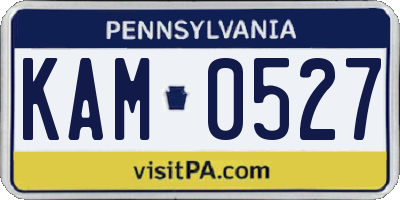 PA license plate KAM0527