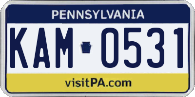 PA license plate KAM0531