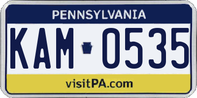 PA license plate KAM0535