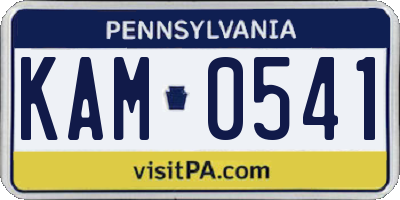 PA license plate KAM0541