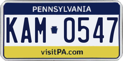 PA license plate KAM0547