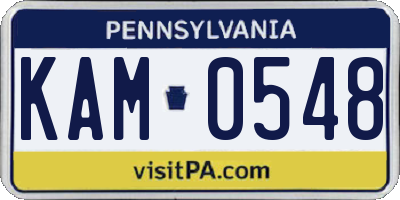 PA license plate KAM0548