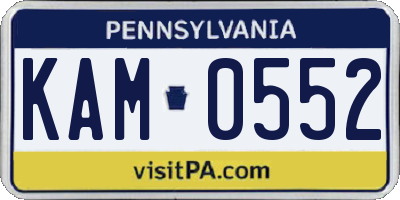 PA license plate KAM0552