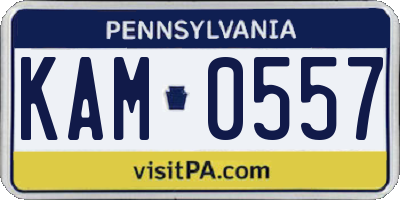 PA license plate KAM0557