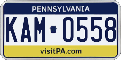 PA license plate KAM0558