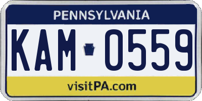 PA license plate KAM0559