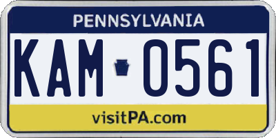 PA license plate KAM0561