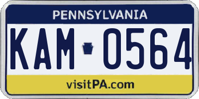 PA license plate KAM0564