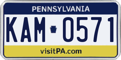 PA license plate KAM0571