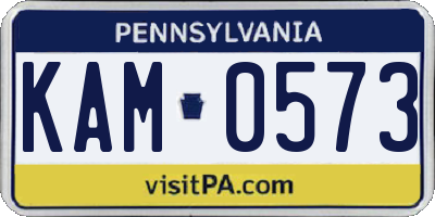 PA license plate KAM0573