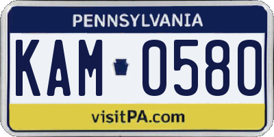 PA license plate KAM0580