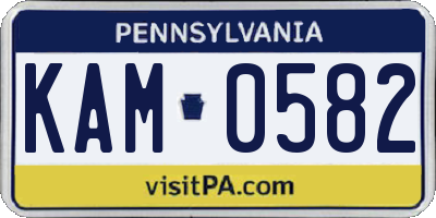 PA license plate KAM0582