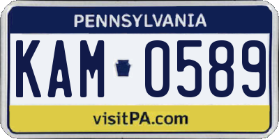 PA license plate KAM0589
