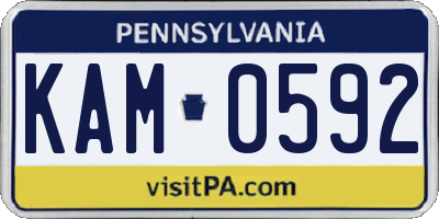 PA license plate KAM0592