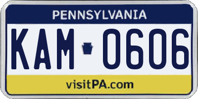 PA license plate KAM0606
