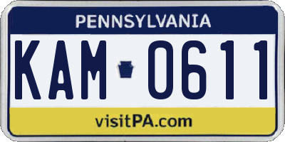 PA license plate KAM0611